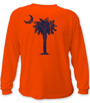 Classic Palm & Moon, Long Sleeve Shirt (orange)
