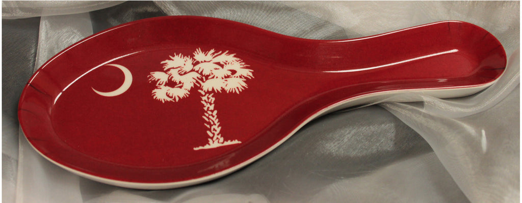 Palm & Moon Spoon Rest, red